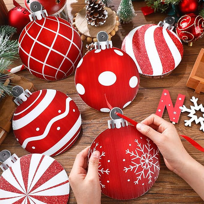 Huwena 24 Pcs Christmas Outdoor Decorations Hanging Ornaments Christmas Yard Signs Double Sided Lawn Decorations for Xmas Party Porch Lawn Decor(Elegant Style)