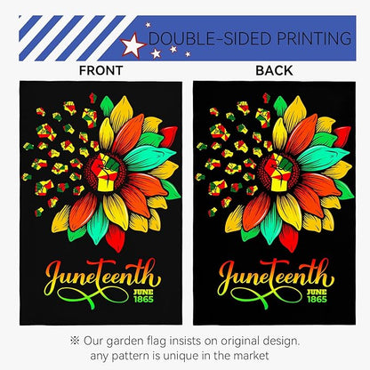 Juneteenth Garden Flag Black Liberation Yard Flags June 19 1865 African American Emancipation Independence Black Freedom Celebration Yard Outdoor Decoration Sign 12X18 Double Sided