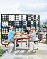 Hipicute 72" H×40" W Freestanding Metal Privacy Screen for Outdoor Patio - Heavy-Duty Rust-Resistant Decorative Fence Panel | Weatherproof Design | Patio Privacy Screen, Metal Freestanding