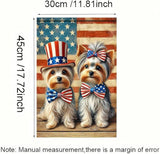 BlissYard Patriotic 4th of July Yorkie Dog Garden Flag American Flag Double Dogs Welcome Small Yard Flag 12x18 Inch Double Sided Patriotic Dog Decor Outdoor Seasonal Decoration Independence Day Memorial Day