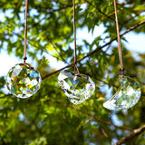 H&D HYALINE & DORA Clear Suncatcher Crystal Prism Ball Heart Moon Window Decor Ornament,Hanging Crystals Prisms for Car Garden,Pack of 3