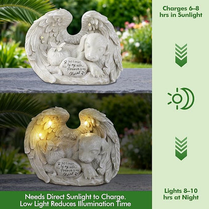 Dog Memorial Gifts, Dog Angel Statue Garden Solar Light, Pet Memorial Figurine