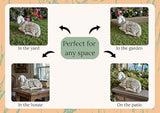 Lamb Laying Statue Concrete Sheep Outdoor Sculpture Painted Figure Farm Animal Figurine Cement Yard Decoration Lawn or Patio Stone Ornament Farmhouse Art