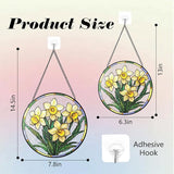 Stained Glass Suncatchers Window Hanging, Narcissus Flower Sun Catchers Indoor Window Stained Glass Hanging Garden Decor, Birthday Gifts for Mom Grandma Aunt Sister Bestie 6.3 in