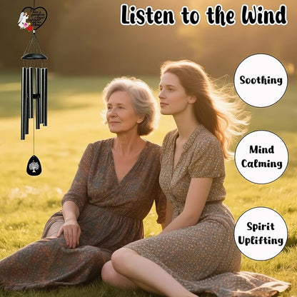 BUoonyer Mom Memorial Wind Chimes - Memorial Gifts for Loss of Mother, Remembrance Sympathy Gift, Loved Ones Women Angel Commemorative Bereavement Windchimes for Outdoor Outside Patio Decor