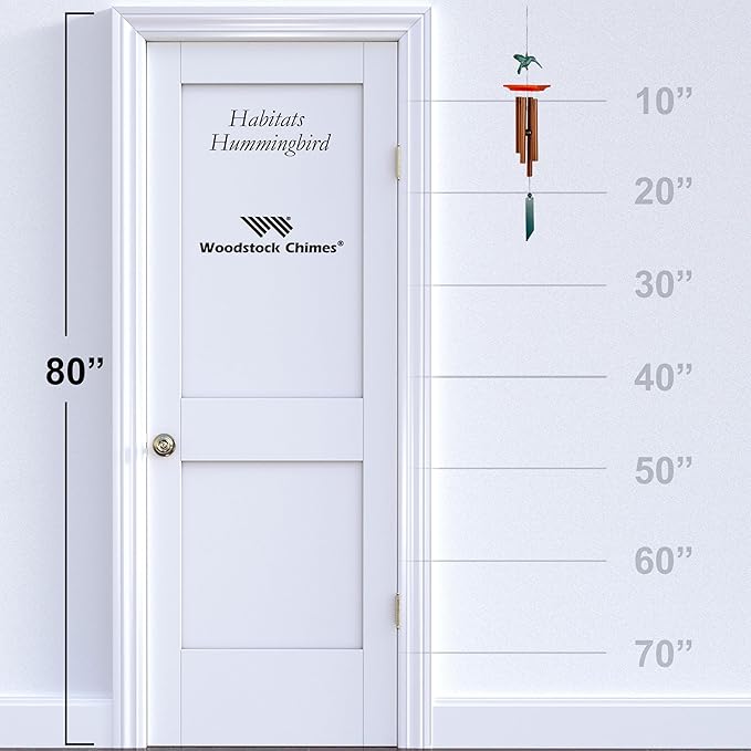 Woodstock Chimes Signature Collection, Woodstock Habitats, Hummingbird, 25'' Habitats and Nature Wind Chimes for Outdoor, Patio, Home or Garden Décor (HH)
