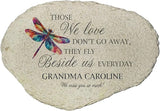 Personalized Memorial Garden Stone Dragonfly Those We Love Stay Beside Us Tribute
