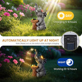 Garden Decor Watering Elephant Statues, Mother's Day, Birthday Gifts for Women Mom Grandma, Valentine's Day, Garden Art Housewarming Decor- Outdoor Statue Solar Lights Ornament for Yard Patio Balcony