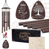 Memorial Gifts for Loss of Sister - 36'' Memorial Wind Chimes for Outside, Sympathy Bereavement Condolence Grief Remembrance Funeral Gifts for Loss of Sister Love One, with S Hook Card
