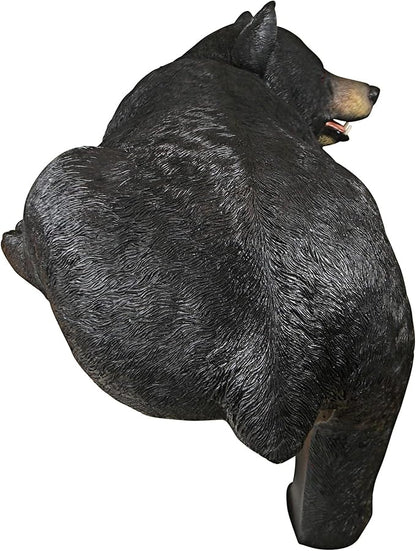 Design Toscano Lemont the Lovable Lounger Climbing Black Bear Roof Mount Outdoor Garden Statue, 34 Inch Long, Cast Stone Resin, Woodland Black Finish