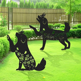 2 Pcs Black Dog Silhouette Cute Metal Dog Decor for Dog Lovers Decorative Garden Stakes for Yard Garden Lawn Outdoor Decorations (Dog)