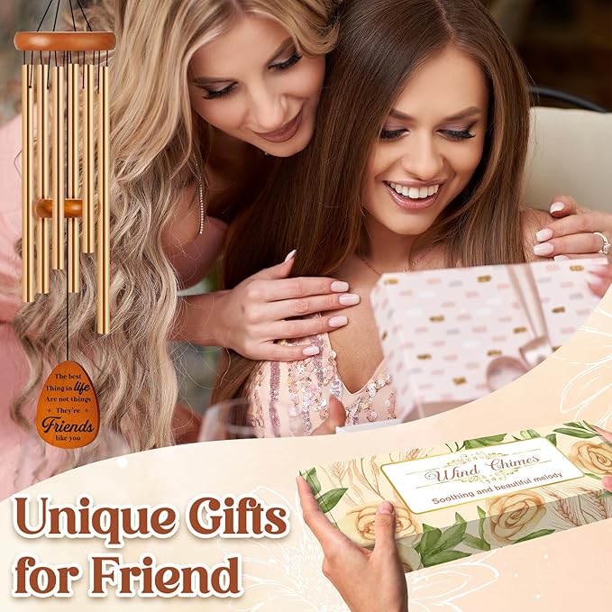 Friendship Gifts for Women, Best Friend Birthday Gifts for Women, Friends, Bestie, Soul Sister, Female, Friend Gifts Wind Chimes for Birthday, Christmas, BFF Long Distance Friendship Gift Ideas