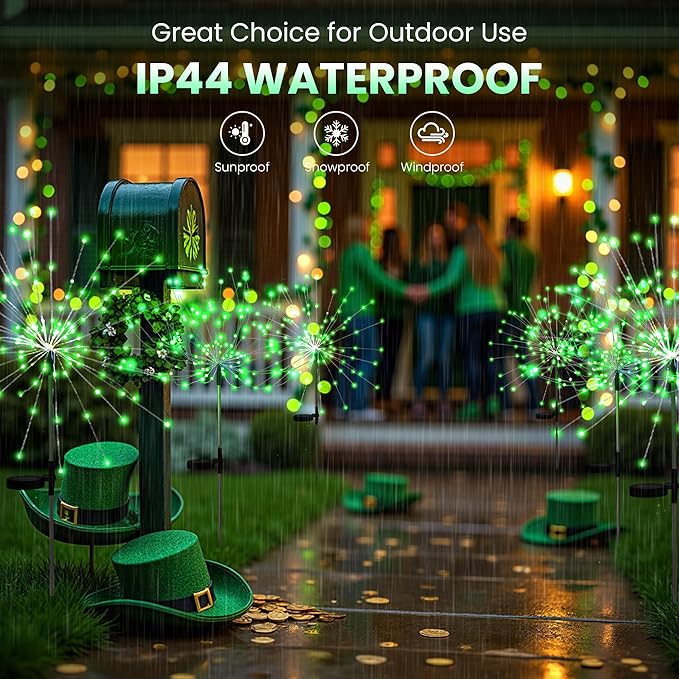 PEVOROS Garden Decor Solar Lights Outdoor,6 Pack 120LED Waterproof Colorful Solar Garden Lights Your Outdoor Decoration,Yard, Patio, Porch,Flower Pot,Pathway,Christmas (Green)
