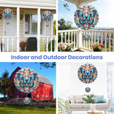 MXJSUA Blue Butterfly Wind Spinners for Indoor Outdoor Garden Decoration, 12 Inch Flowers Stainless Steel Hanging Wind Spinners Ornaments Crafts for Gifts