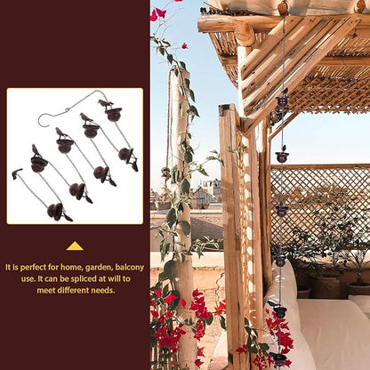 Toddmomy Metal Decorative Rain Chain for Garden and Yard, 2.4m Outdoor Rainwater Diverter with Copper Finish, Gutter Hanging Rain Loop Chain for Patio and Porch Drainage