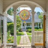 Wind Spinners,12 inch Multi Color Mandala with 360° Swivel Hook for Yard and Garden, Bird Wind Catcher, Metal Wind Spinners Outdoor for Lawn Hanging Crafts Decor Kinetic Yard Art Ornament Gifts