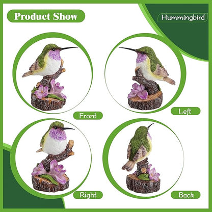 Hummingbird Garden Statues Decor for Outdoor Backyard Yard Porch Patio Lawn Outside Hummingbird Figurine Indoor Home Shelf Decorations for Women Bird Lovers Birds Collectible