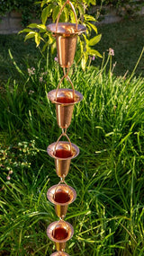 Stanwood Rain Chain Bell/Cup Shaped Copper Rain Chain, 8-Feet