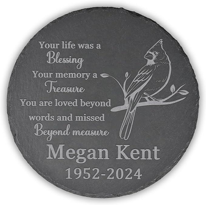Memorial Garden Stone - Personalized Bereavement Gift for Loss of Loved One - Your Life was a Blessing - Round