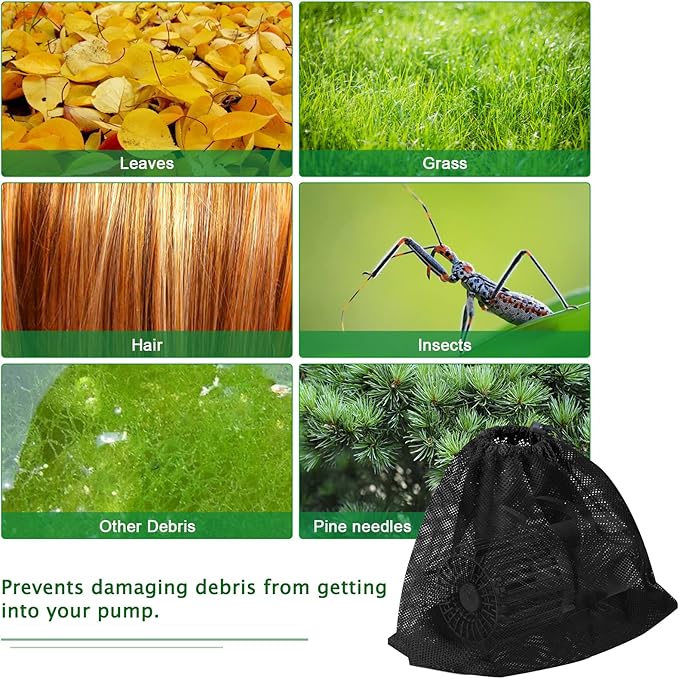 17.7"x 17.7" Large Pump Barrier Bag, Pond Pump Filter Bag, Black Media, Nylon Mesh Bag, Swimming Pool Filters(Black)