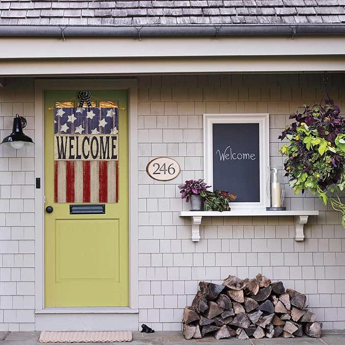AVOIN colorlife Patriotic 4th of July House Flag 28x40 Inch Double Sided Outside, Memorial Day Retro American Stars and Stripes Welcome Yard Outdoor Decoration