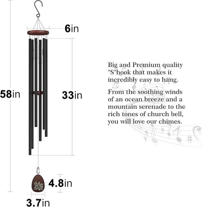 Suntimber Extra Large Wind Chimes Outside Deep Tone, 58" Memorial Wind Chimes for Loss of Loved One,Memorial Sympathy Gifts, Church Wind Chime for Outside Garden,Yard,Patio and Lawn