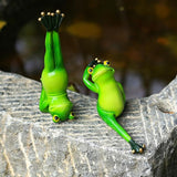 Cute Statues Frog Statue Outdoor Garden Sculptures for Yard Lawn Resin Animal Figurines Yoga Art Backyard Decor(Seated)