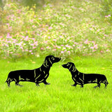 GDNSFIT Dachshund Dog Metal Decor for Outside,Garden Stakes Decorative Dog Gifts for Women/Men,Black Silhouette Statues for Yard Ornaments,Lawn, Patio, Pathway,Outdoor Garden Decor