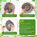 Mandala Wind Spinners, 12inch Metal Wind Spinners Outdoor for Yard and Garden,Stainless Steel Hanging Wind Spinner, Kinetic Yard Art Garden Decor Ornament Gifts