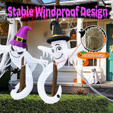 【2025 Latest Release】 Halloween Inflatables Ghost Outdoor Decorations 6FT Double Ghosts Inflatable with 4 LED Lights Cute Blow Up Yard Decor for Outdoor Ghost Decor for Yard Garden Lawn
