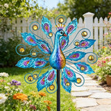 Wind Spinner for Yard and Garden Peacock Windmill Outdoor Metal Kinetic Art Wind Sculpture for Yard Patio Lawn Decoration 55 Inch,Gifts for Women