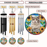 Personalized Pet Memorial Wind Chimes, Custom Crystal Pet Memory Suncatcher Ornament, Pet Memorial Gifts for Dogs, Cat Bereavement Keepsake for Women Nana Mom, Memorial Wind Chimes Garden Décor