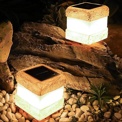 Larekook 2 Pack Solar Rock Light Christmas Decorations Outdoor,Solar Lights Outdoor Waterproof Fake Rock Garden Statue with LED Light for Lawn Landscape Pathway Yard Decor,Garden Gift for Women(Brown)