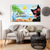 SENSEVEN Black Cat Summer Flags for Outside 3x5 Ft, Coconut Tree Popsicle Seasonal Yard Flag, Cute Kitten Beach Coastal Flag Hello Summer Welcome Outdoor Banner for Porch Farmhouse Decor