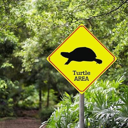 Sea Turtle Crossing Sign Caution Sea TurtleXing Sign Street Sign Wildlife Novelty Road Fence Wall Decor Warning Metal Tin Sign For Indoor Outdoor 12x12in