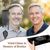 Memorial Gifts for Loss of Brother, 30" Sympathy Wind Chimes for Outside, Bereavement Condolences Remembrance Gift for Loss of Brother, Funeral Grieving in Memory of Windchimes