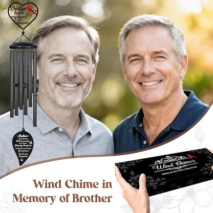 Memorial Gifts for Loss of Brother, 30" Sympathy Wind Chimes for Outside, Bereavement Condolences Remembrance Gift for Loss of Brother, Funeral Grieving in Memory of Windchimes