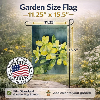 Caroline's Treasures South Carolina Yellow Jessamine in Watercolor Garden Flag Mailbox Flag Decorative Yard Flag Banner Outside Patio Artwork Yard Flower Beds, Garden Size, Multicolor