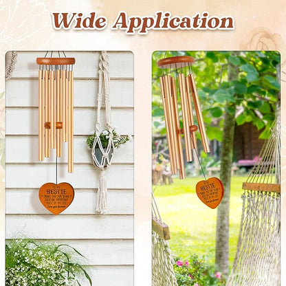 Bestie Gifts for Women, Best Friend Wind Chimes, Friendship Bestie Happy Birthday Gift for Women, Graduation Thanksgiving for Friends Female BFF, Large 36 inch