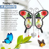 KY&BOSAM Suncatcher Butterfly Glass I Love You Nana Butterfly Suncatchers Ornament hangings for Windows Wind Chime with Pressed Flower Butterfly Embedded in Glass Mother`s Day Birthdays