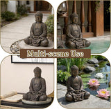 9.8" Buddha Statue Outdoor, Resin Garden Buddha Statue, Buddha Statues Indoor for Home Decor, Buddha Garden Statues Zen Decor for Yard, Patio, Lawn