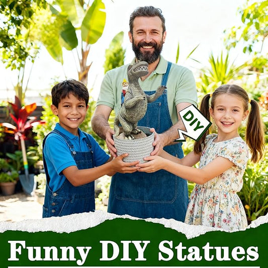 Garden Gnome Riding Dinosaur Statue - Resin Outdoor Decor, 8.7" Funny Garden Dino Gnome Statue for Patio & Lawn Ornament Whimsical Sculpture Gift,Gifts for Women