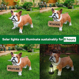 French Bulldog Garden Statue with Solar Lantern & Double-Sided Sign - Realistic Frenchie Outdoor Decor for Patio, Yard, Porch - Waterproof Resin Dog Sculpture - Gift for Frenchie Lovers, Mom, Dad