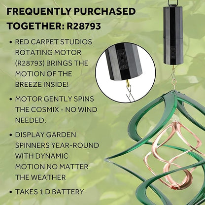 Red Carpet Studios The Original Cosmix Deluxe Helix Wind Spinner, Medium 14-Inch, Double Green &Copper