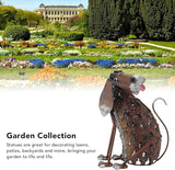 Tefola Garden Decor, Dog Statue Iron Retro Waterproof Vivid Shape Garden Decoration with Solar Powered LED Light for Courtyard