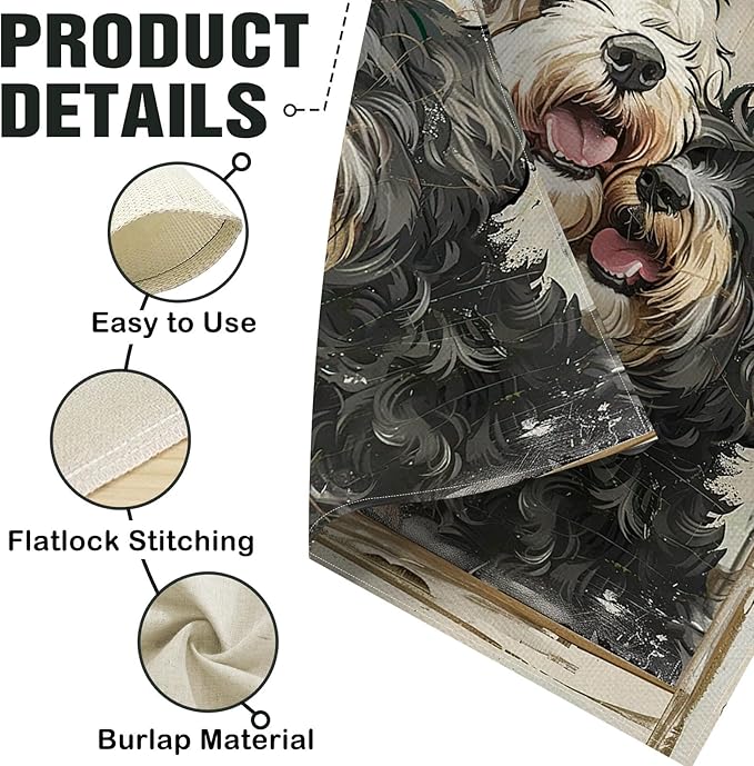 Dyrenson Vintage Labradoodle Dog Christian Decorative Garden Flag, Retro Religious God Gave Me You Yard Outside Home Decoration, Farmhouse Outdoor Small Decor Double Sided Pet Owner Lover Gift 12 x 18