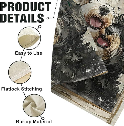 Dyrenson Vintage Labradoodle Dog Christian Decorative Garden Flag, Retro Religious God Gave Me You Yard Outside Home Decoration, Farmhouse Outdoor Small Decor Double Sided Pet Owner Lover Gift 12 x 18