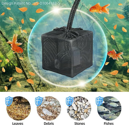 Fineday Pond Filter, Anti-Clogging Cube Outdoor Mesh Water Pump Barrier Bag Box Basket (10 inch)