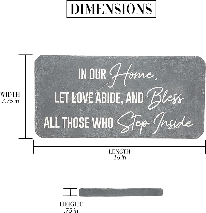 Pavilion Gift Company 25300 Our Home-16" x 7.75" Garden Stone, Gray, White