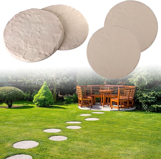Gardens Stone,4Pieces Outdoor Decorative Easy Ground Installation for Garden Pathway Design